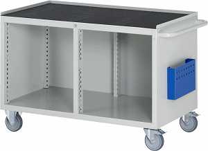 Montagewagen Modell LL3, B 1145 x T 650 x H 795 mm, Metall-Top 25 mm mit Anti-Rutsch-Matte 