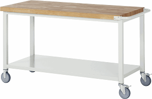 Fahrbare Werkbank Modell 8000, B 1500xT 700xH 880mm, Buche-Massiv-Platte 40mm