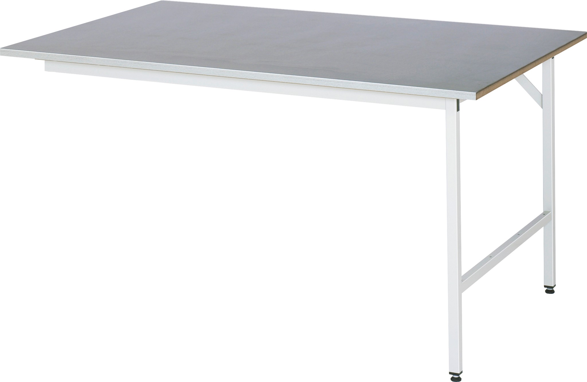 Anbautisch , B 2000 x T 1000 x H 800-850 mm, Stahlblechbelag-Platte 25 mm