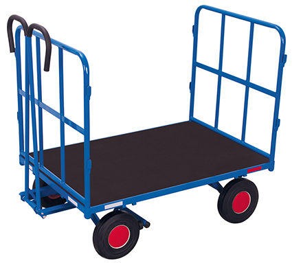Handpritschenwagen, 940x700 mm BxT, 2 Rohrgitterwände