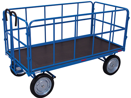 Handpritschenwagen, 1540x740 mm BxT, 4 Rohrgitterwände