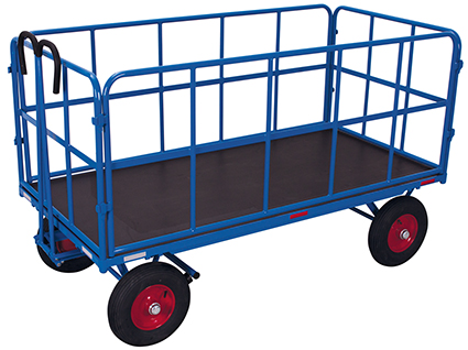 Handpritschenwagen, 1940x940 mm BxT, 4 Rohrgitterwände