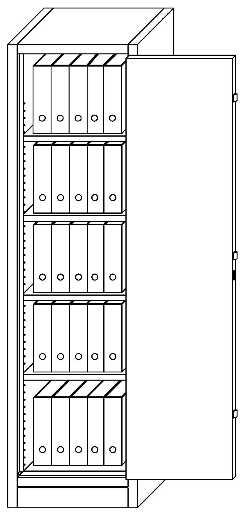 Aktenschrank PRIO 90, 1964x576x491 mm HxBxT, 90 Minuten feuerresistent