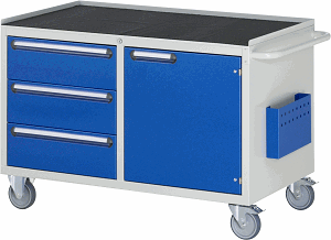 Montagewagen Modell LL3.0.8, B 1145 x T 650 x H 795mm, Metall-Top 25 mm mit Anti-Rutsch-Matte 