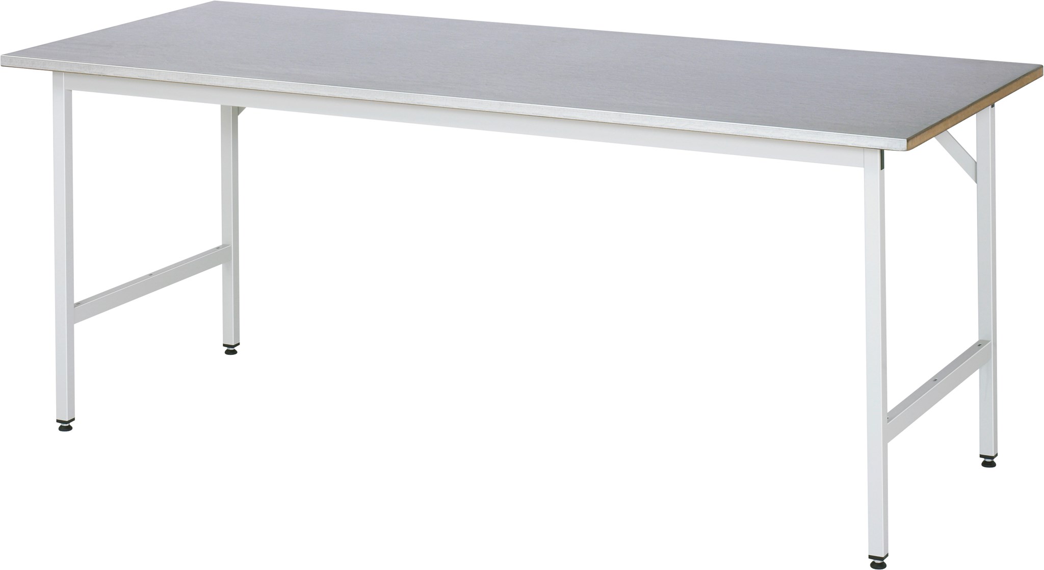 Arbeitstisch, B 2000 x T 800 x H 800-850 mm, Stahlblechbelag-Platte 25 mm