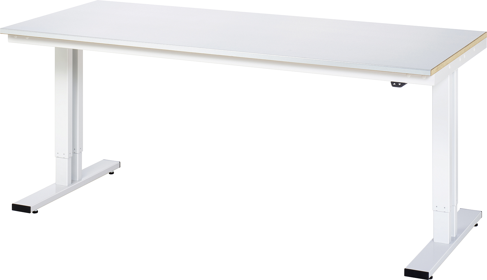 Arbeitstisch 2000x800x720-1120 mm BxTxH mit Stahlblechbelag-Platte 25 mm (Stahlblechauflage 1.5 mm verzinkt)