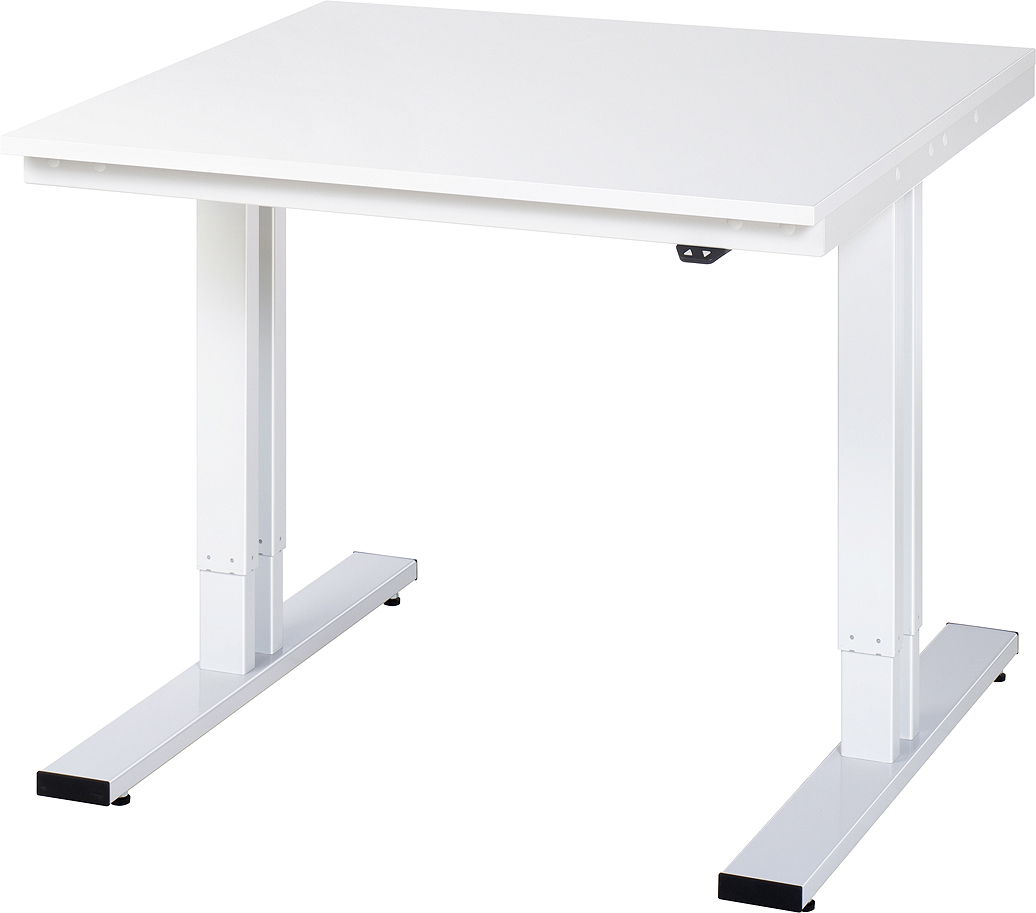 Arbeitstisch 1000x1000x720-1120 mm BxTxH mit Melamin-Platte 22 mm