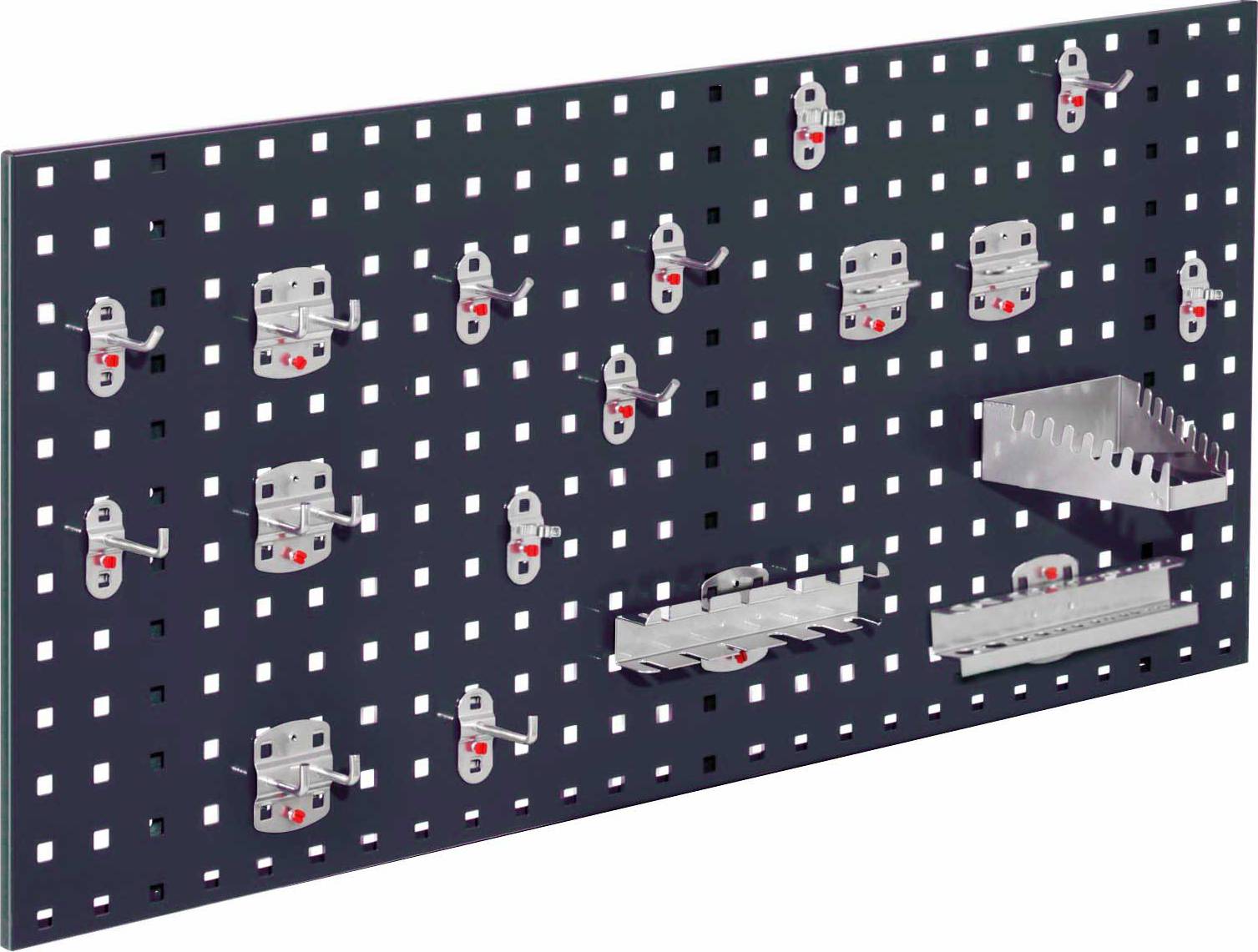 Loch-/Magnetwand Einsteigerset 6, 1 x Lochplatte, 1 Werkzeughalterset 18-teilig
