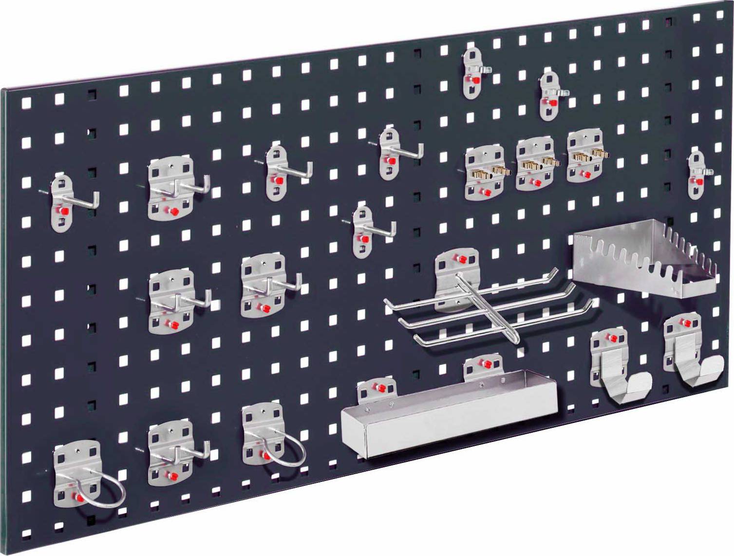 Loch-/Magnetwand Einsteigerset 7, 1 x Lochplatte, 1 Werkzeughalterset 21-teilig