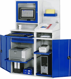 Computer-Schrank - Modell 68, B 1100 x T 520 x H 1770 mm