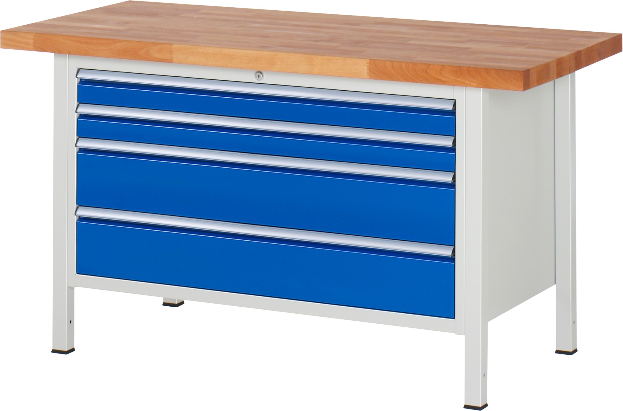 Werkbank Modell 8361, B 1500xT 700xH 840mm, Buche-Massiv-Platte 40mm