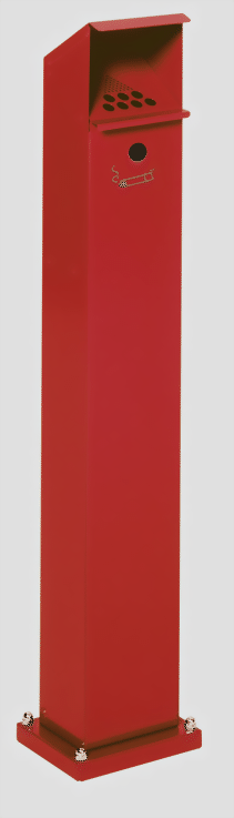 Ascher als Standsäule feuerrot RAL 3000
