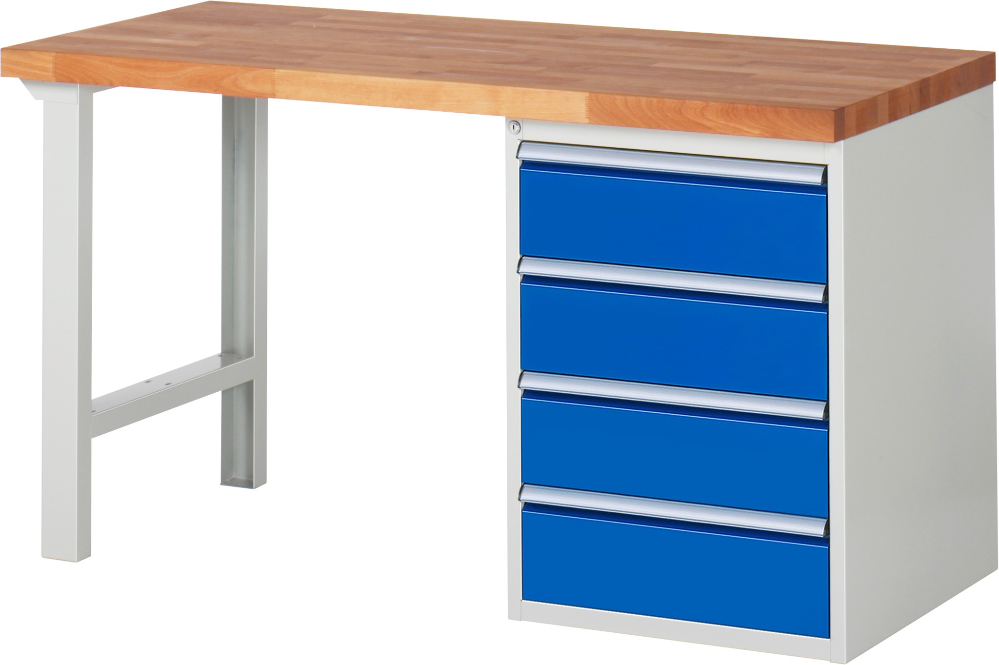 Werkbank Modell 7509, B 1500 x T 700 x H 840 mm, Buche-Massiv-Platte 40 mm