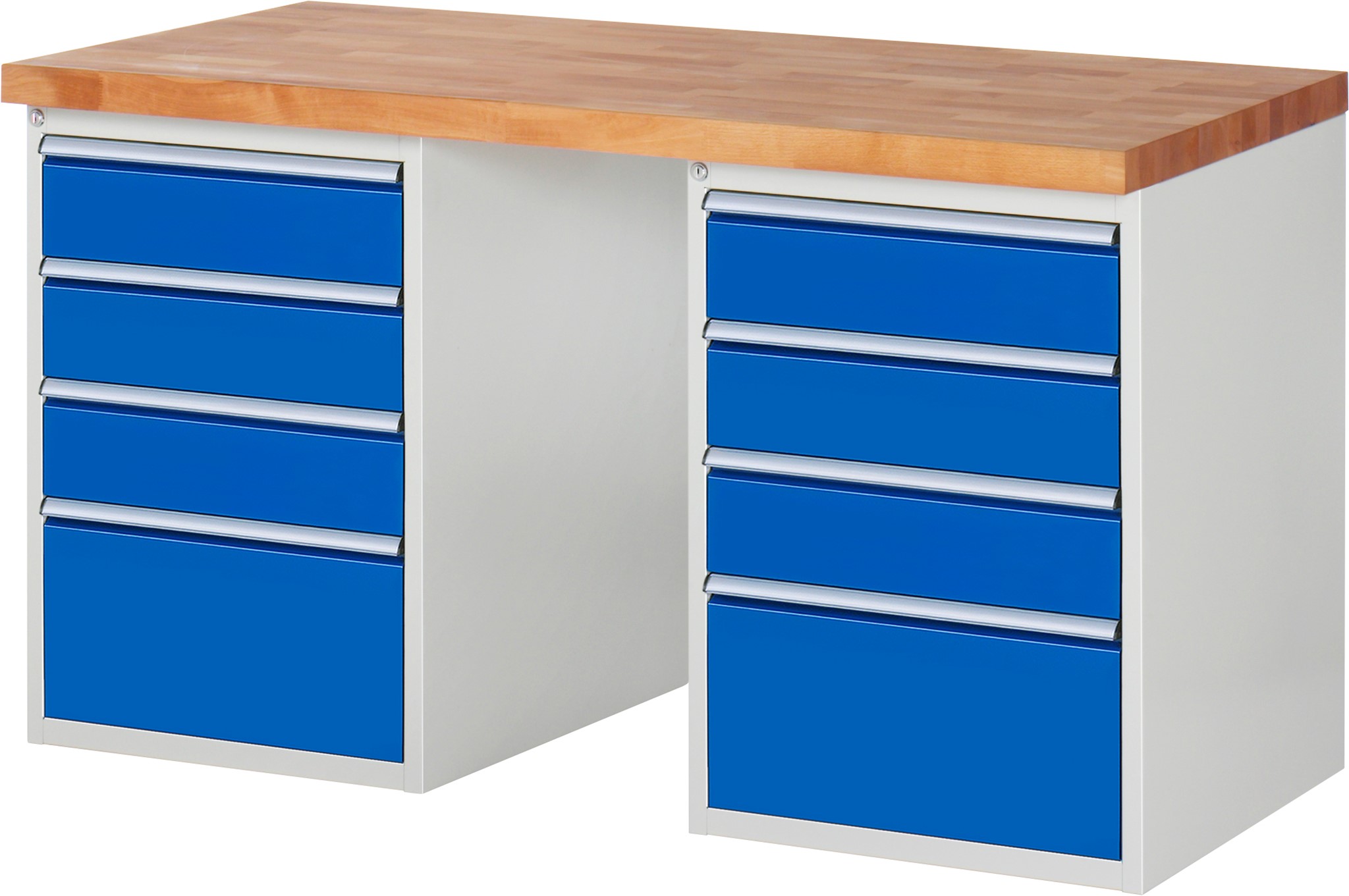 Werkbank Modell 7510, B 1500 x T 700 x H 840 mm, Buche-Massiv-Platte 40 mm