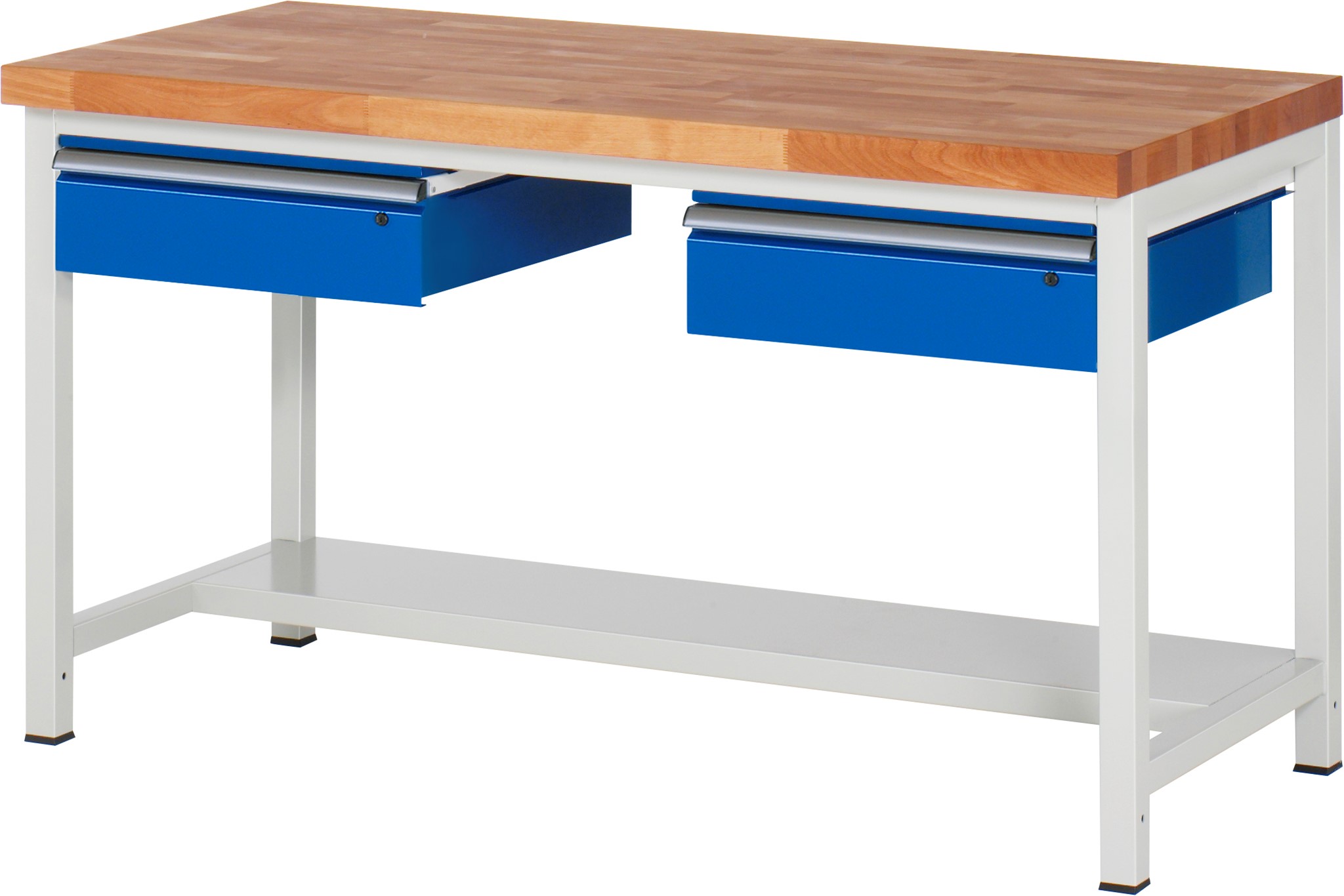 Werkbank fixe Höhe, B 1500xT 900xH 840mm, Buche-Massiv-Platte 40mm