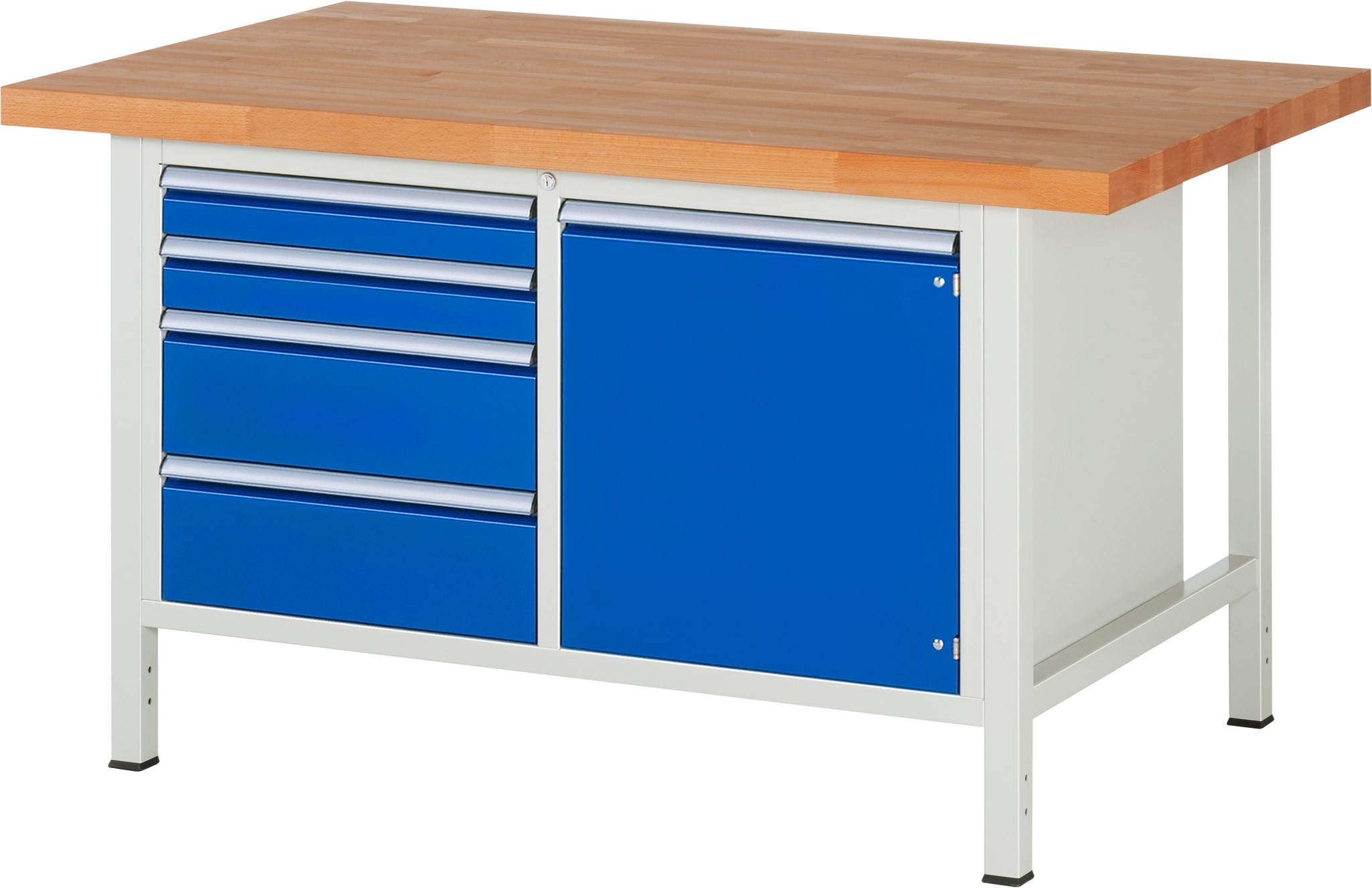 Werkbank Modell 8470, B 1500xT 900xH 840mm, Buche-Massiv-Platte 40mm