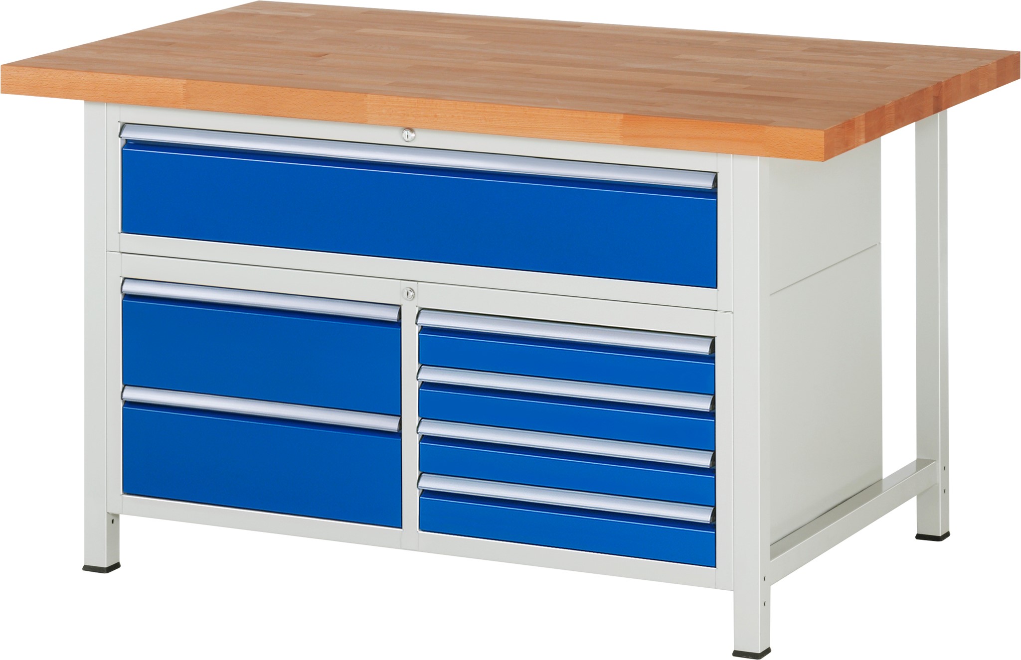 Werkbank Modell 8921, B 1500xT 900xH 840mm, Buche-Massiv-Platte 40mm