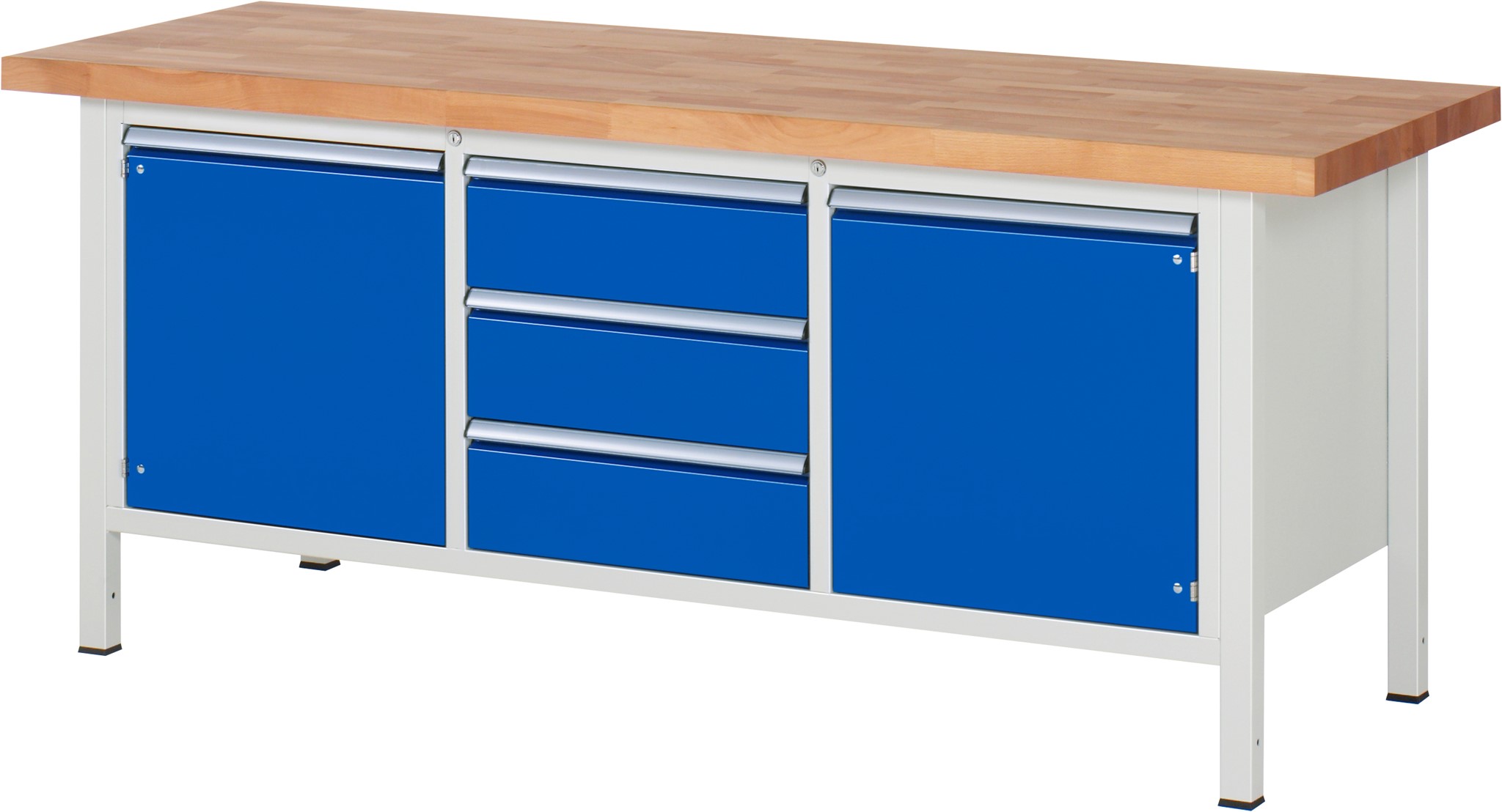 Werkbank Modell 8569, B 2000xT 700xH 840mm, Buche-Massiv-Platte 40mm