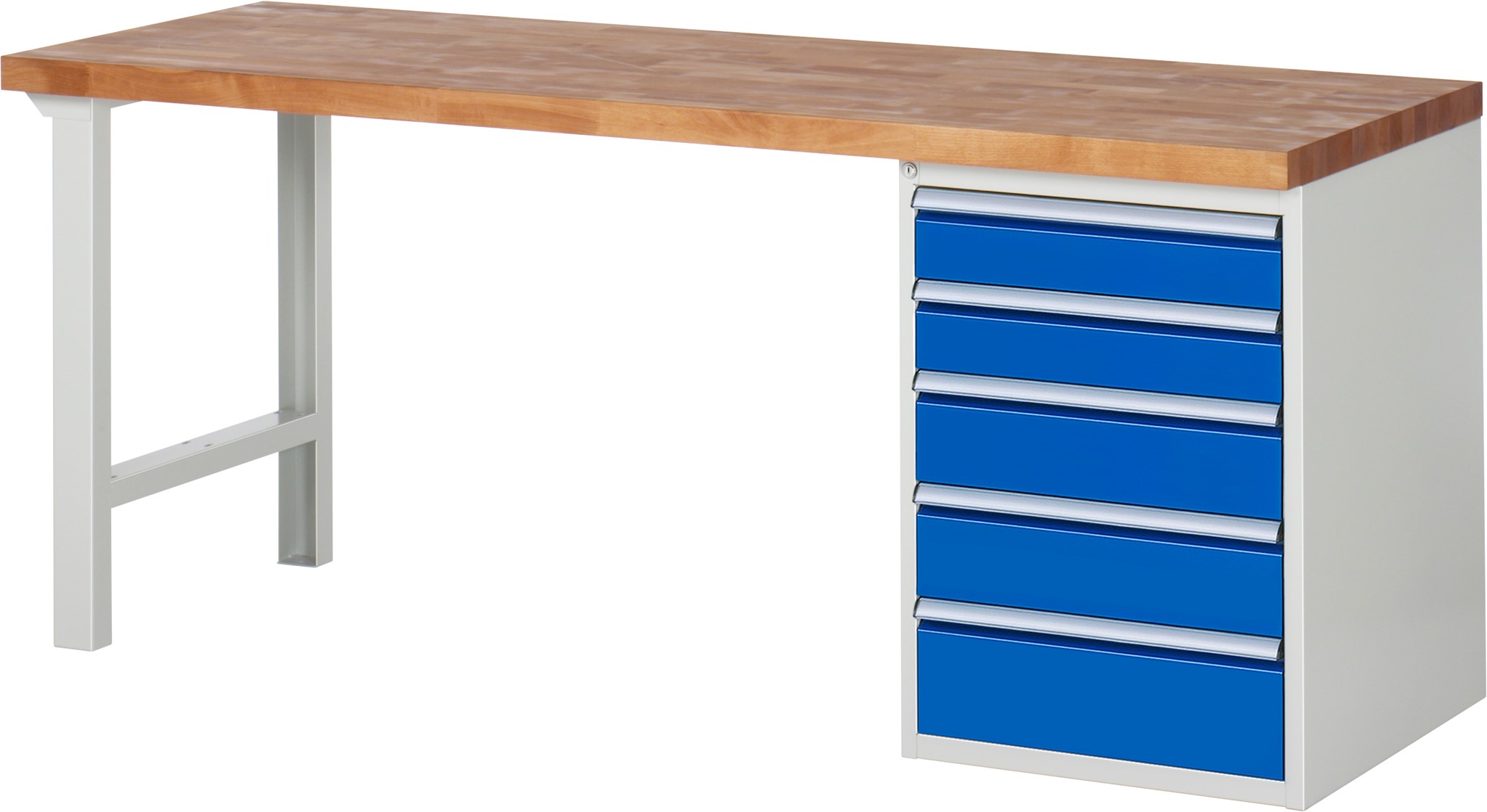 Werkbank Modell 7513, B 2000 x T 700 x H 840 mm, Buche-Massiv-Platte 40 mm