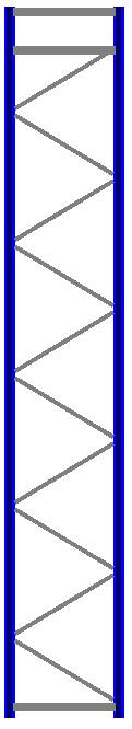 Seitenrahmen/Ständer Höhe 6500 mm Tiefe 1100 mm für Längen 1825, 2700 und 3600 mm