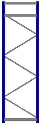 Seitenrahmen/Ständer Höhe 3500 mm Tiefe 1100 mm für Längen 1828, 2700 und 3600 mm
