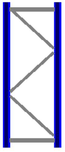 Seitenrahmen/Ständer Höhe 2000 mm Tiefe 800 mm für Längen 1825, 2700 und 3600 mm