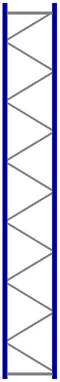 Seitenrahmen/Ständer Höhe 7500 mm Tiefe 1100 mm für Längen 1825, 2700 und 3600 mm