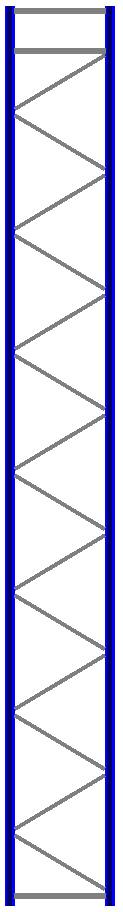 Seitenrahmen/Ständer Höhe 9000 mm Tiefe 1100 mm für Längen 1825, 2700 und 3600 mm