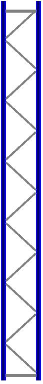 Seitenrahmen/Ständer Höhe 7500 mm Tiefe 800 mm für Längen 1825, 2700 und 3600 mm