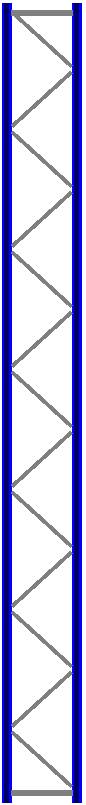 Seitenrahmen/Ständer Höhe 8000 mm Tiefe 800 mm für Längen 1825, 2700 und 3600 mm