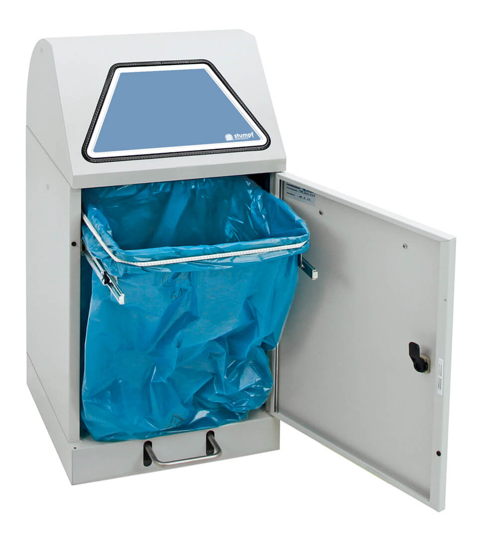 Abfalltrennsystem Modell Vario 45 Liter, mit Trethebel,  mit ProSlide©-System lichtgrau