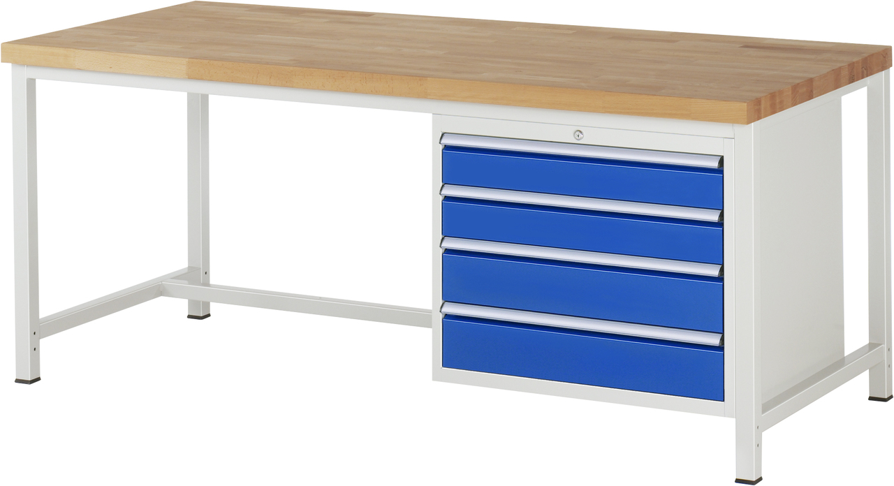 Werkbank Modell 8262, B 2000xT 900xH 840mm, Buche-Massiv-Platte 40mm