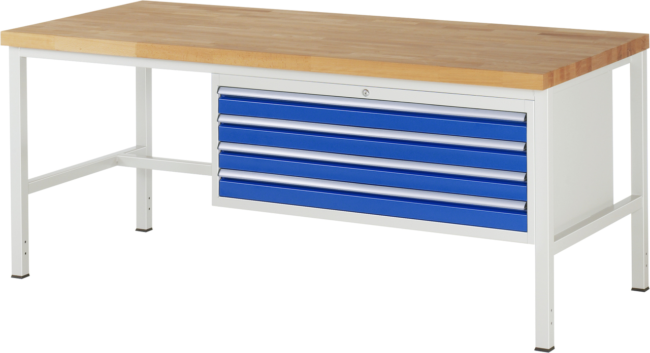 Werkbank Modell 8333, B 2000xT 900xH 840-1040mm, Buche-Massiv-Platte 40mm