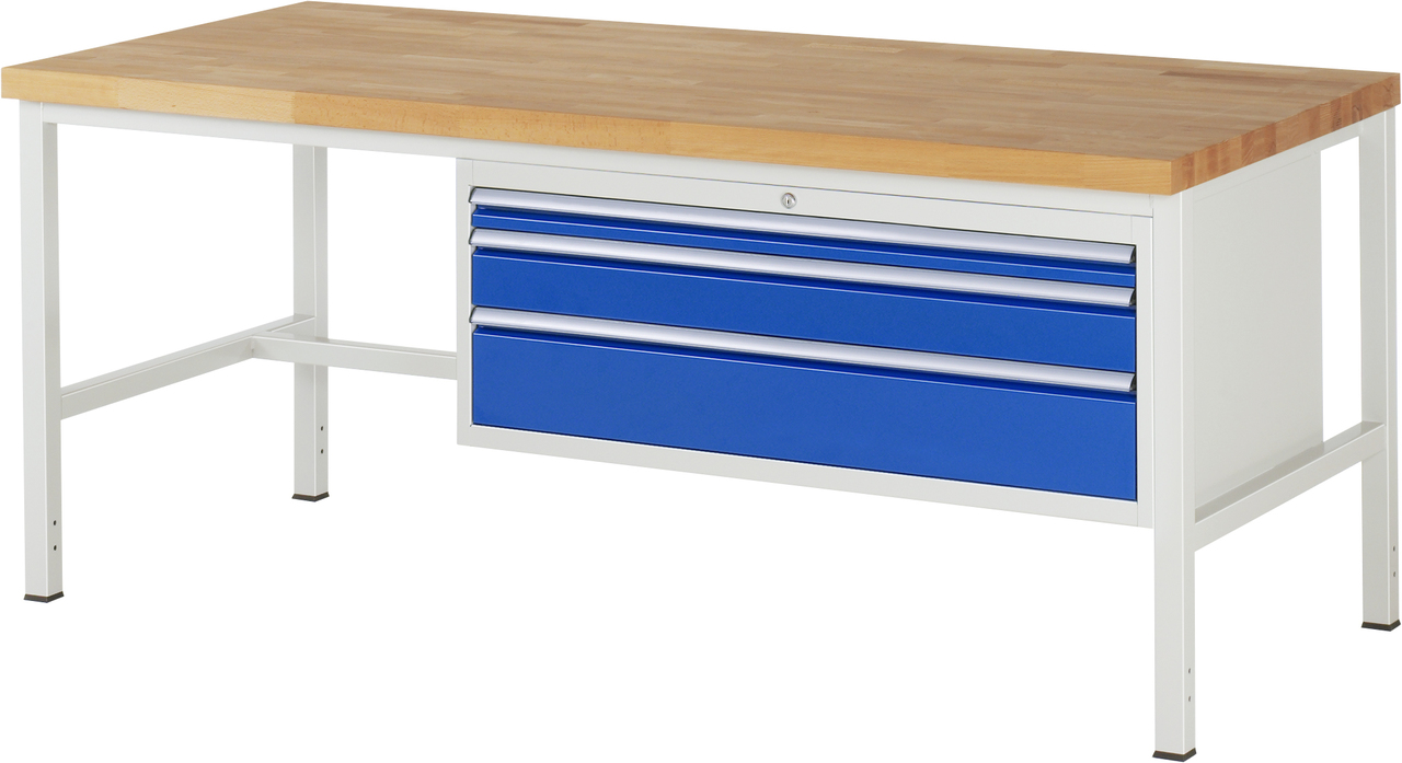Werkbank Modell 8326, B 2000xT 900xH 840-1040mm, Buche-Massiv-Platte 40mm