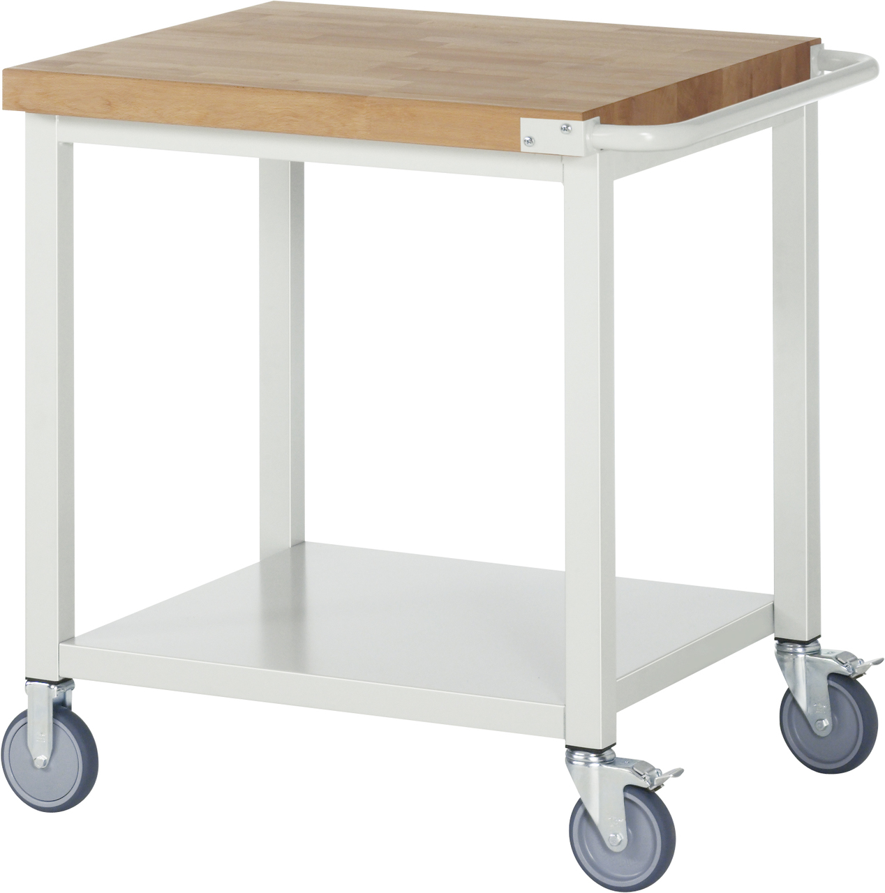 Fahrbare Werkbank, 750 x 700 x 880-1080mm BxTxH, Buche-Massiv-Platte 40mm