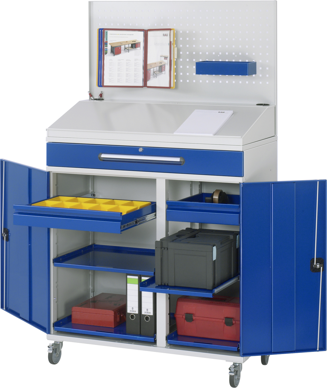Beistellschrank-Stehpult, Modell 04, 1100x520x1895 mm BxTxH