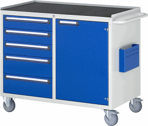 Montagewagen Modell LL5.23.12, B 1145 x T 650 x H 975mm, Metall-Top 25 mm mit Anti-Rutsch-Matte 