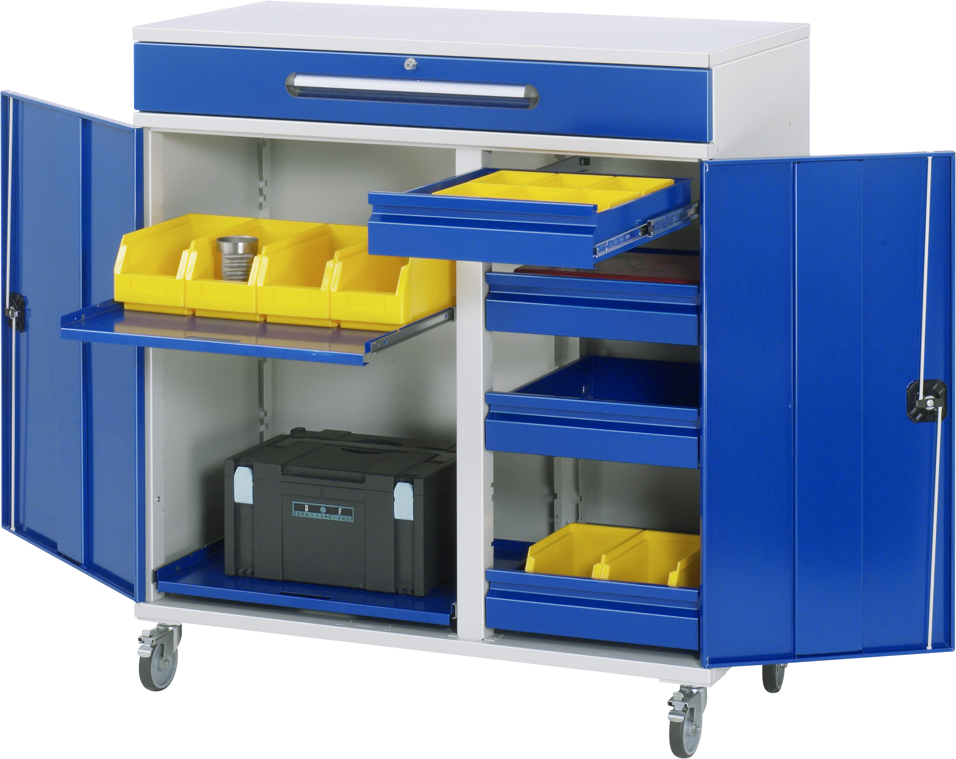 Beistellschrank-Stehpult, Modell 35, mobil