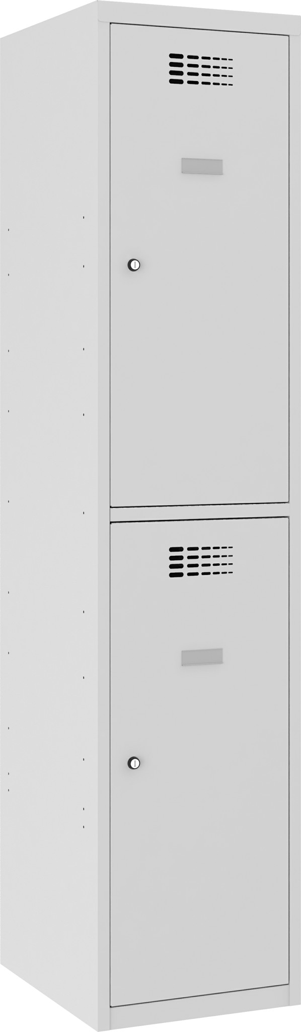 Garderobenschrank, Breite 400 mm 1 Abteil mit  2 Fächer übereinander, Total 2 Fächer, SUS 412 W