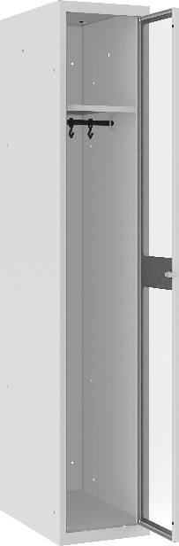 Garderobenschrank, 1 Abteil mit je 400 mm Abteilbreite, MSUM 410 W, 1 pkt