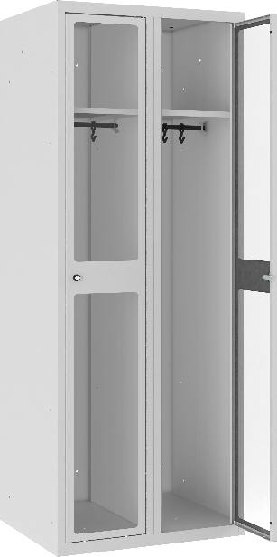 Garderobenschrank, 2 Abteile mit je 400 mm Abteilbreite, MSUM 420 W, 1 pkt
