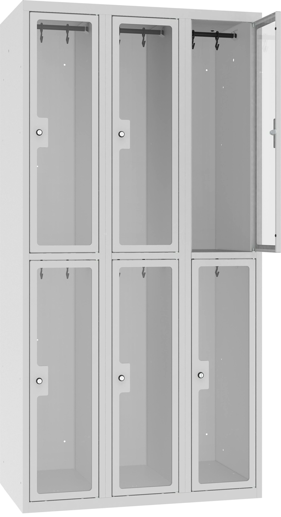 Garderobenschrank Plexiglastüre, 3 Abteile, MSUS 332 W