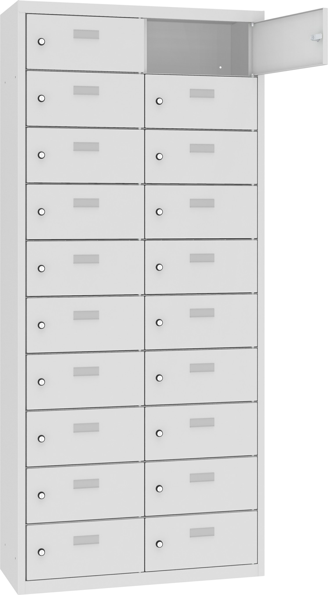 Schliessfachschrank, 2 Abteile mit 20 Fächer MSUS 4210