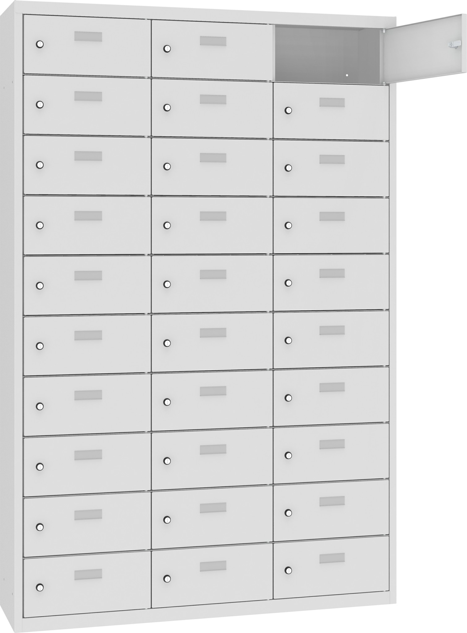 Schliessfachschrank, 3 Abteile mit 30 Fächer MSUS 4310