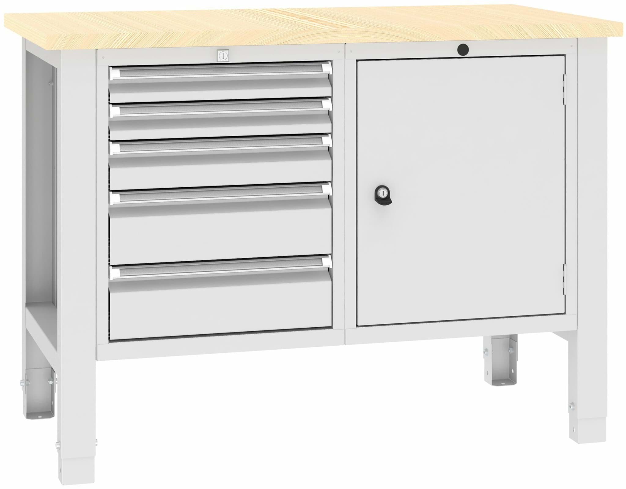 Werkbank SWT 12/3, var. Höhe, 1245x620x850-900 mm LxTxH