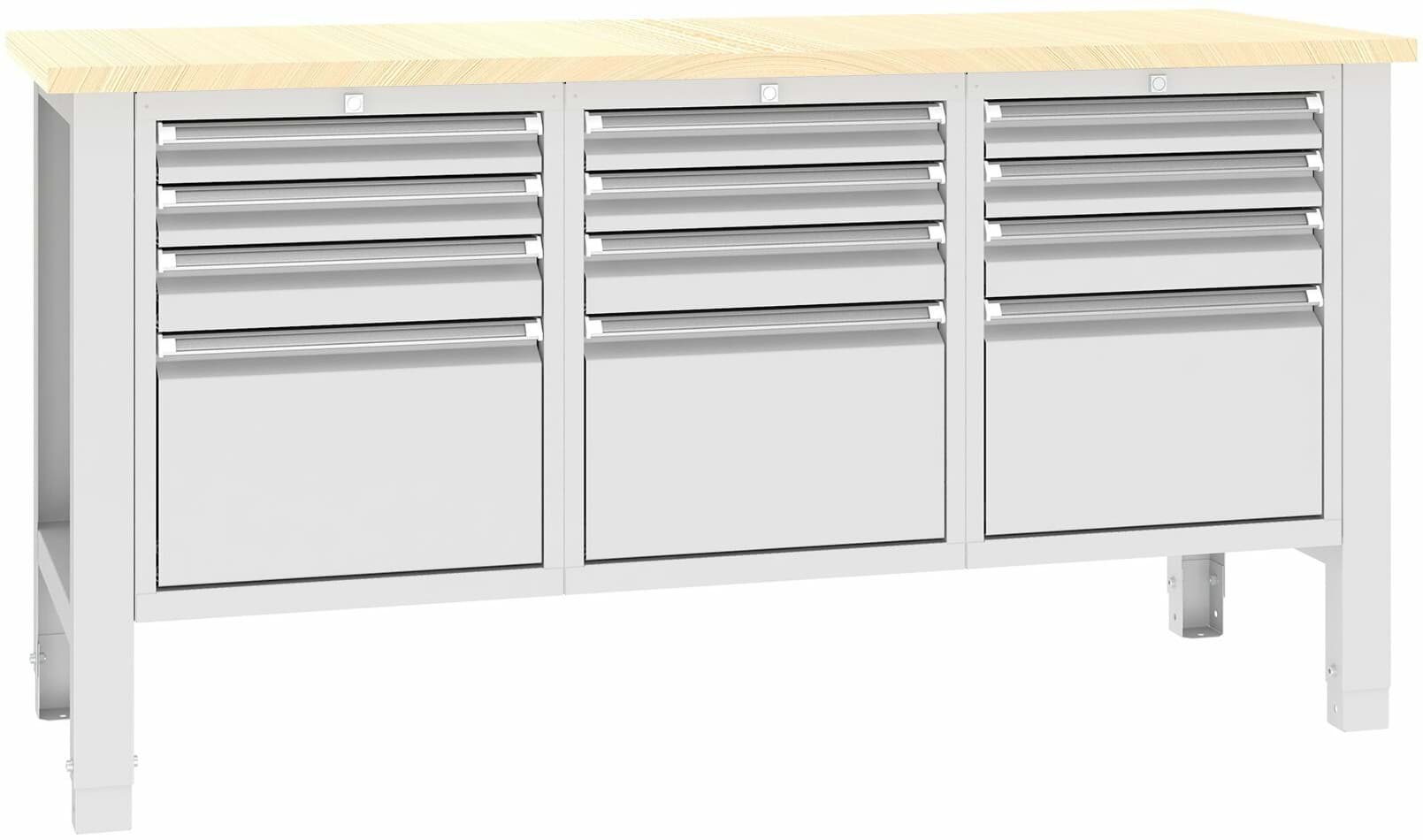 Werkbank SWT 17/3, var. Höhe, 1765x620x850-900 mm LxTxH