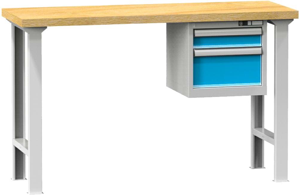 Werkbank fixe Höhe mit Schubladenblock, 1500x800x880 mm LxTxH