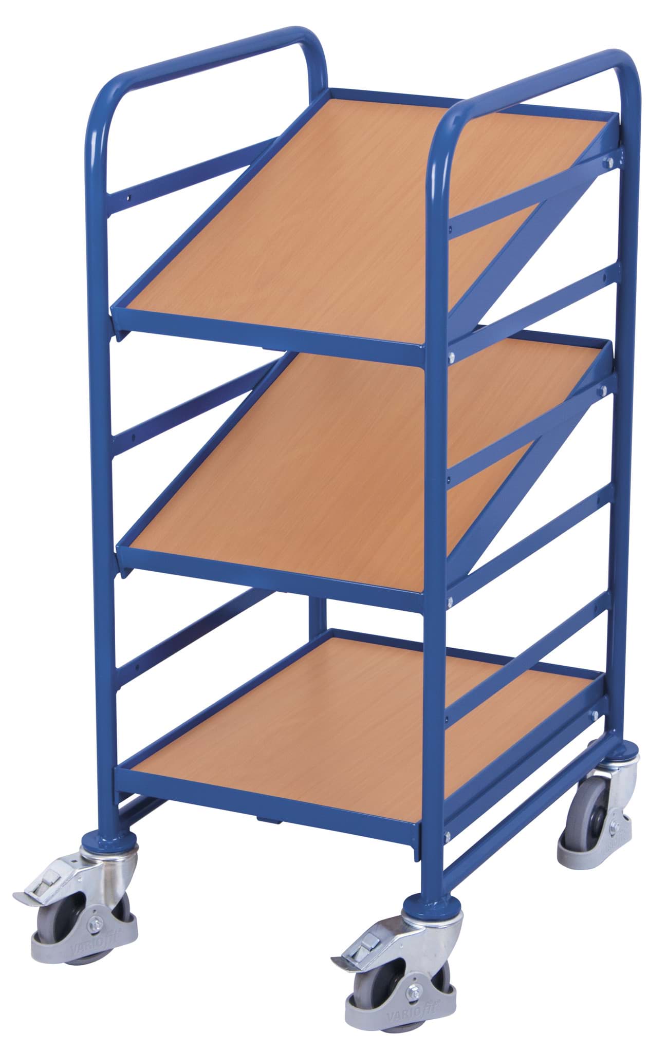 Eurokastenwagen, 3 Ebenen, 520x665x1125 mm BxTxH mit Holzböden