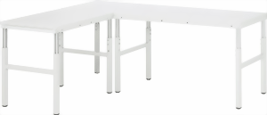Eck-Platte für Serie E, 500x500x650-1000 mm LxTxH, EGB-Hartlaminat-Arbeitsplatte für rechtwinklige Ecklösungen