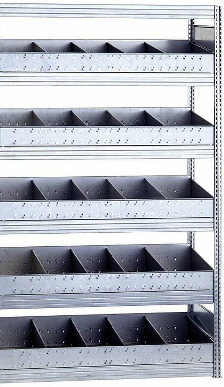 Kleinteil-Anbauregal mit Schüttensets 2000x1285x600 mm HxBxT
